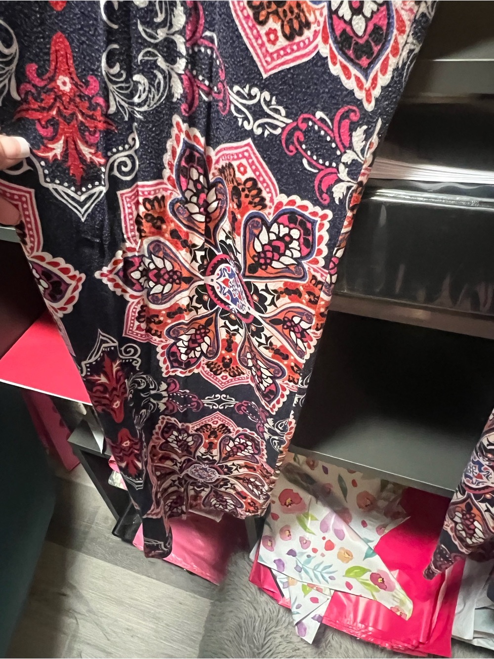 Boho Print Palazzo Pants - Navy Multi - Picture 6 of 8